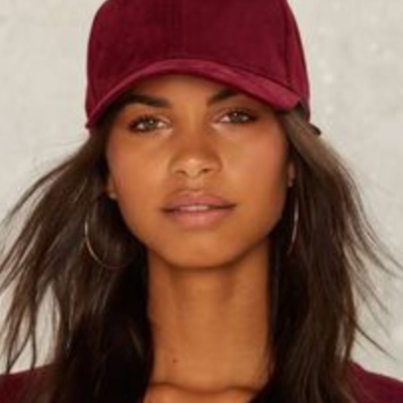 3/$20 Maroon Metallic Velour Baseball Hat - Picture 3 of 6